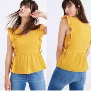 Madewell Yellow Ruffle Blouse